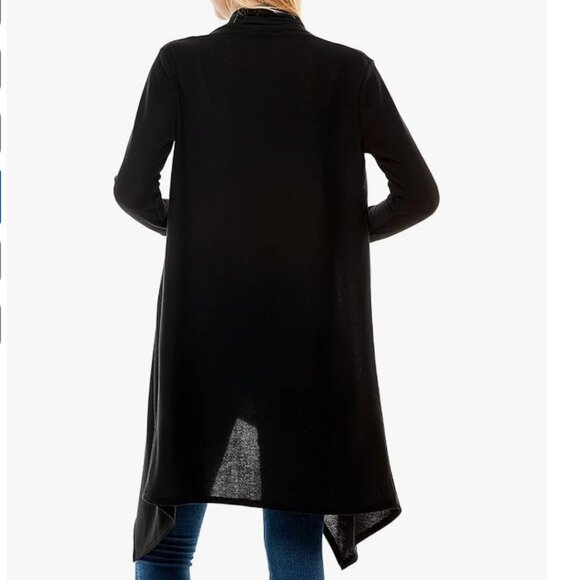 I.N.C. Glam Feather Rhinestone Embellished Open Front Duster Cardigan Size M - Picture 11 of 11